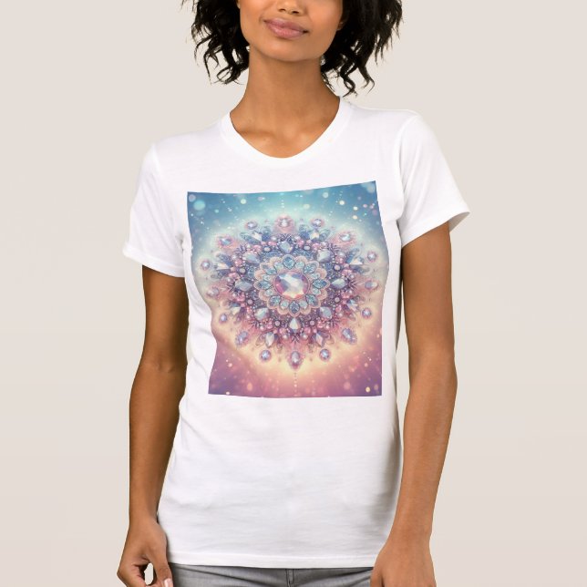 Crystal Mandala Royale — Pastella Juveler T Shirt (Framsida)