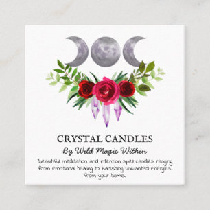 Crystal Måne avsiktsförklaring Candle Spell Fyrkantigt Visitkort