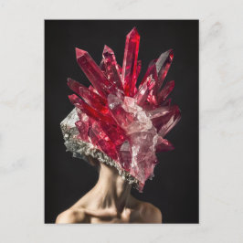 Crystal Mask Woman Adorated with Mineral Crystals Helg Vykort