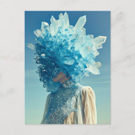 Crystal Mask Woman Adorated with Mineral Crystals Helg Vykort