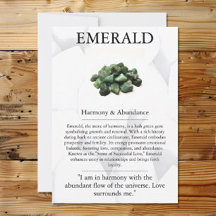 Crystal Meaning Card - Emerald Julkort