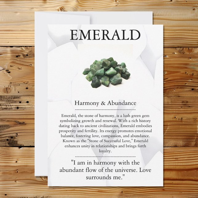 Crystal Meaning Card - Emerald Julkort (Skapare uppladdad)