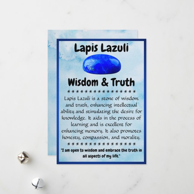Crystal Meaning Card - Lapis Lazuli Julkort (Fram/Back In Situ)