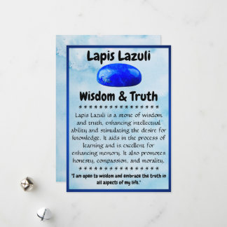 Crystal Meaning Card - Lapis Lazuli Julkort