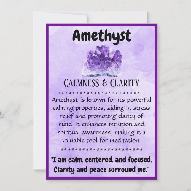 Crystal Meding Card - Amethyst Julkort (Framsida)
