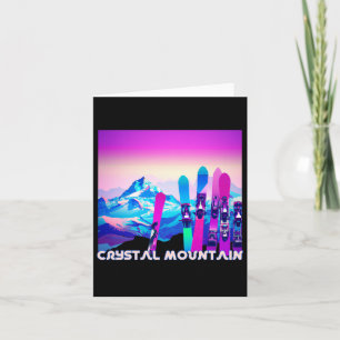 Crystal Mountain Ski Retro 80's Stil Skiing and S Kort