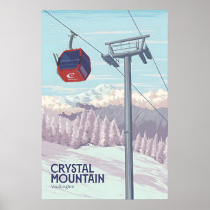Crystal Mountain Washington Skidort Resa Poster