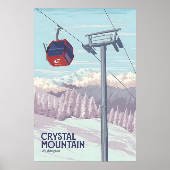 Crystal Mountain Washington Skidort Resa Poster (Framsidan)