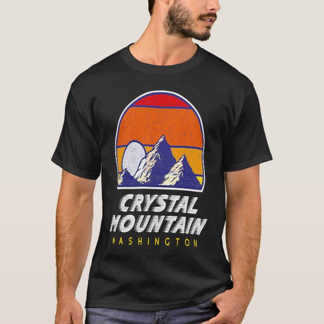 Crystal Mountain Washington  USA Ski Resort  BACK  T Shirt (Framsida)