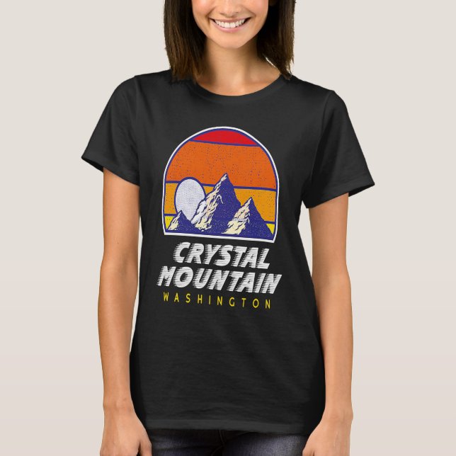 Crystal Mountain Washington  USA Ski Resort  BACK  T Shirt (Framsida)
