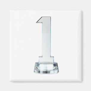 Crystal nummer ett pristryckeri magnet