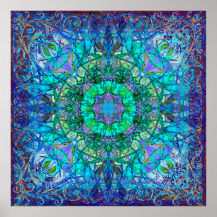 Crystal och Ice Celtic Tribal Mandala Poster