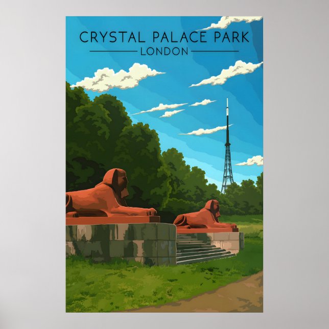 Crystal Palace Park London Reseskylat Poster (Framsidan)