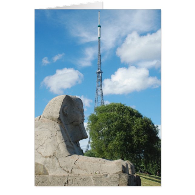 Crystal Palace Park Transmitter och Sphinx Hälsningskort (Framsidan)