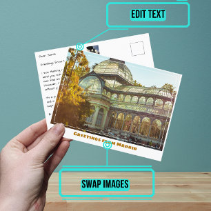 Crystal Palace Retiro i Madrid Spain Modern Vykort