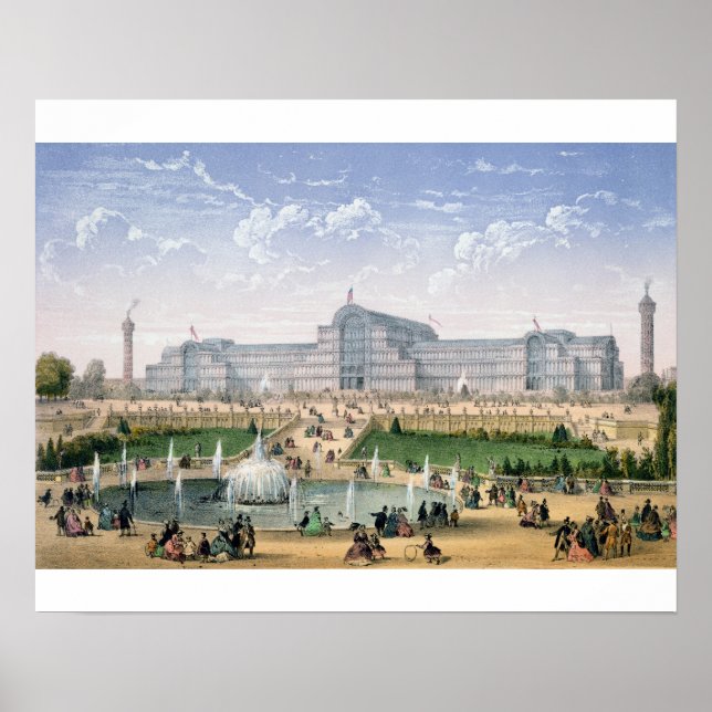 Crystal Palace, Sydenham, c.1862 (färg litho) Poster (Framsidan)