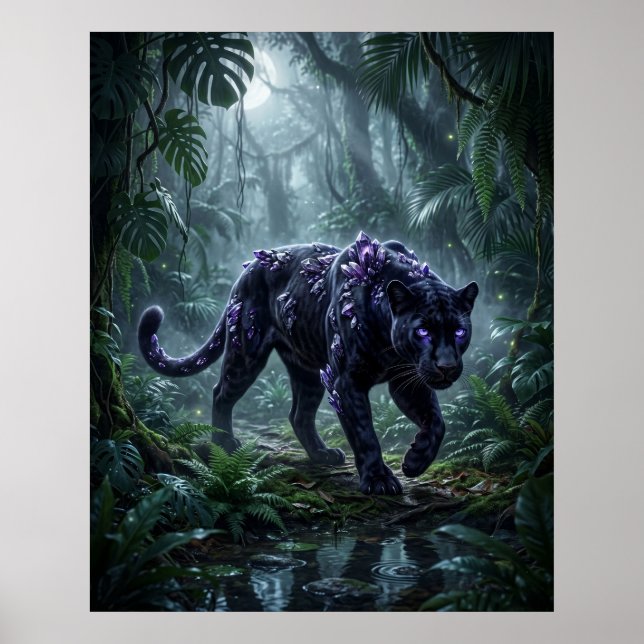 Crystal Panther Night Glow Poster (Framsidan)