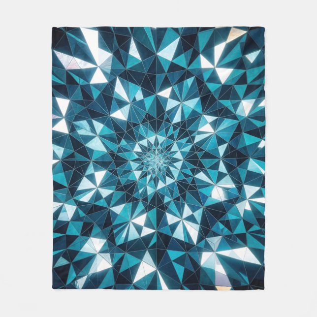 Crystal pattern Ocean Hues Kaleidoscope Pattern Fleecefilt (Framsidan)