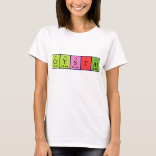 Crystal periodisk bordnamnskjorta t shirt