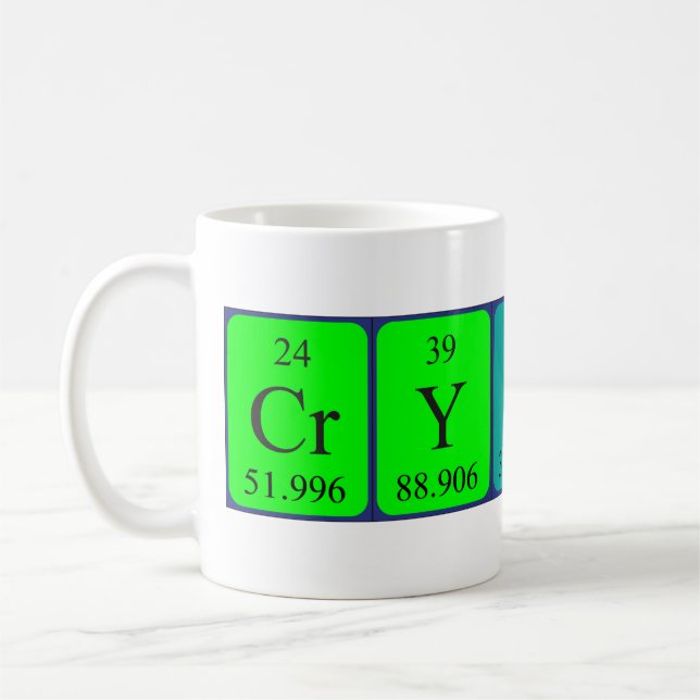 Crystal Periodiska bord namn mugg (Vänster)