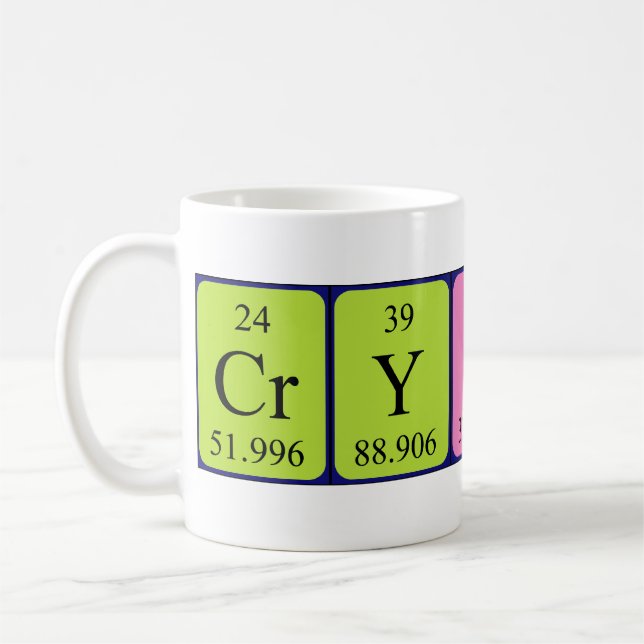 Crystal Periodiska bord namn mugg (Vänster)