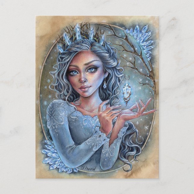 Crystal Postcard Fantasy Enchantress Magic Vykort (Framsida)