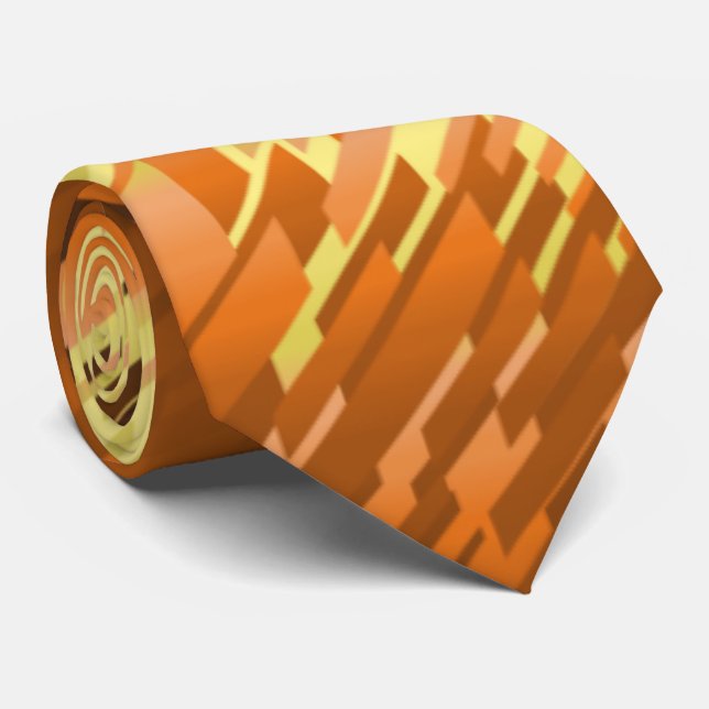 Crystal Prism Stripe Spectrum Orange tvåsidig Slips (Rullad)