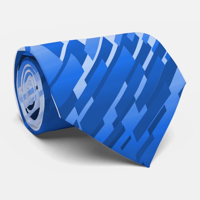 Crystal prisma enkelsidiga görade randig blått slips (Rullad)