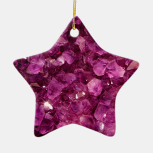 Crystal purpurfärgade ädelstenar för Amethyst Julgransprydnad Keramik