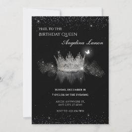 Crystal Queen Crown födelsedagsinbjudan Inbjudningar