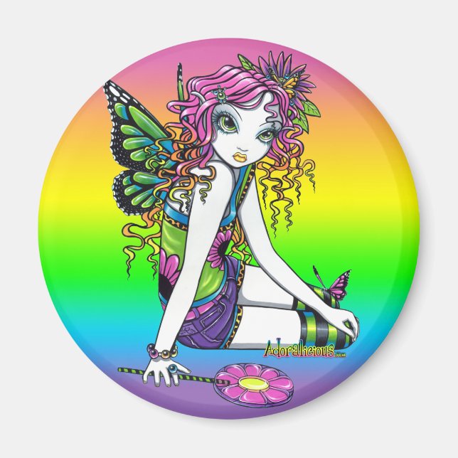 "Crystal" Rainbow Candy Fairy Art Magnet (Framsidan)