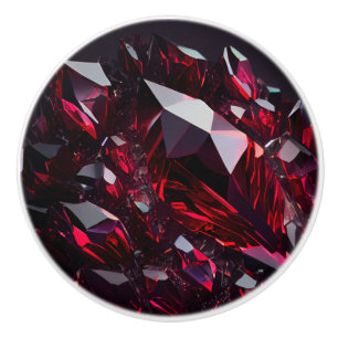 Crystal red ruby jewel Ceramic Knob Knopp