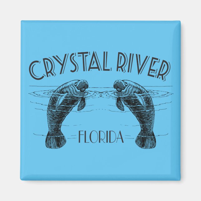 Crystal River Florida med Manatees Magnet (Framsidan)
