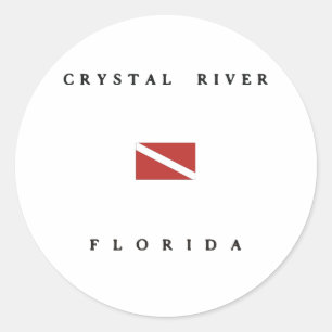 Crystal River Florida Scuba Dive Flagga Runt Klistermärke