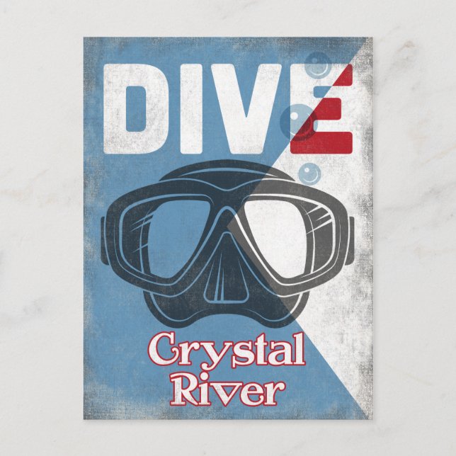 Crystal River Vintage Dyka Mask Vykort (Framsida)