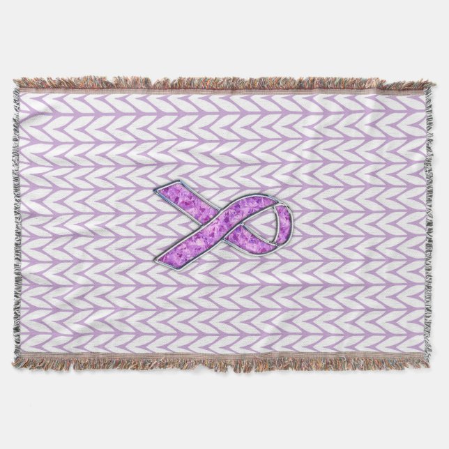 Crystal Rosa Ribbon Awareness Knitting Filt (Framsidan)
