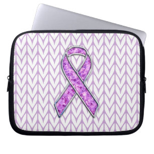 Crystal Rosa Ribbon Awareness Knitting Laptop Sleeve