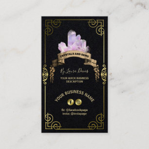 Crystal Shop Black och Guld Affärskort Visitkort