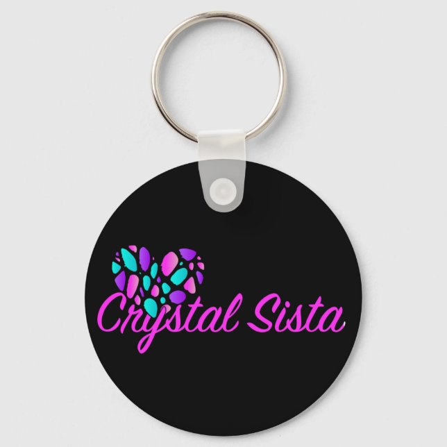 Crystal Sista Keychain Shock rosa Nyckelring (Framsida)