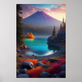 Crystal Sjö, Forest och Slumating Volcano Poster