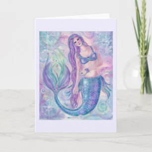 Crystal sjöjungfru art greeting Card av Renee Lavo Kort