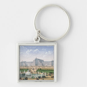 Crystal slott, Sydenham, c.1862 (färglithoen) Fyrkantig Silverfärgad Nyckelring