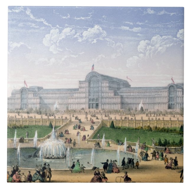 Crystal slott, Sydenham, c.1862 (färglithoen) Kakelplatta (Framsidan)