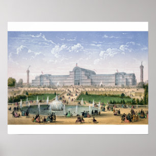 Crystal slott, Sydenham, c.1862 (färglithoen) Poster