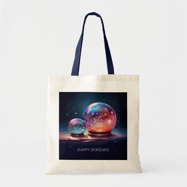 Crystal Snöboll Jul Shoppingväska Tygkasse (Framsidan)