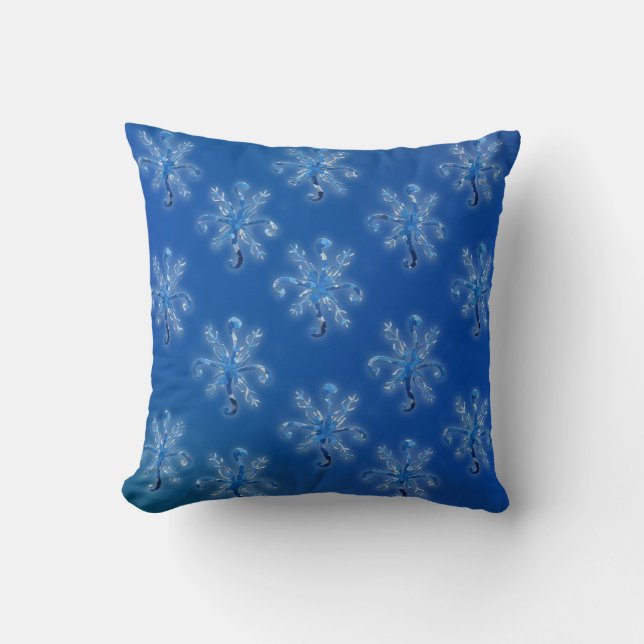 Crystal Snöflingor Kudde (Framsida)