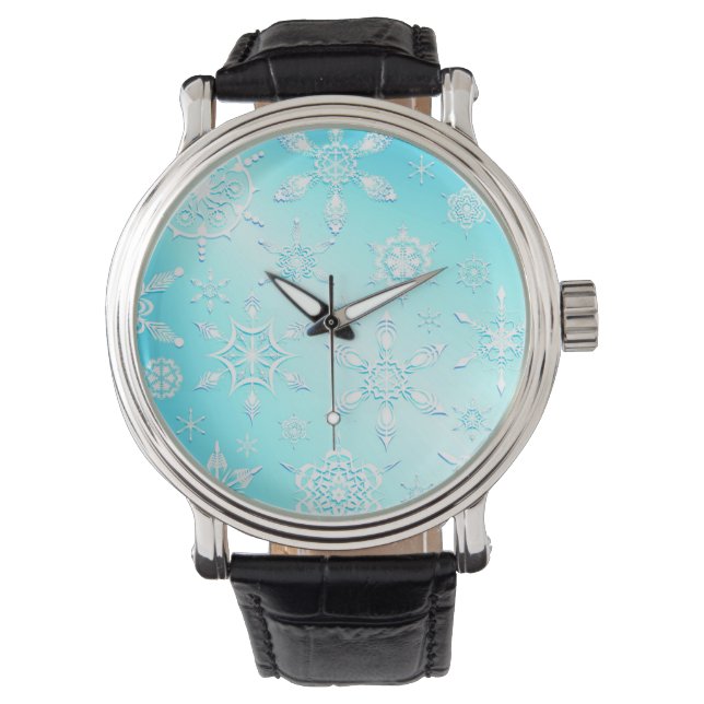 Crystal Snöflingor Mönster Armbandsur (Framsida)