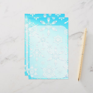 Crystal Snöflingor Mönster Brevpapper
