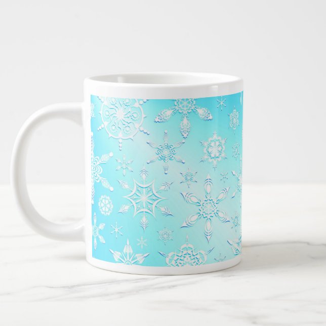Crystal Snöflingor Mönster Jumbo Mugg (Vänster)