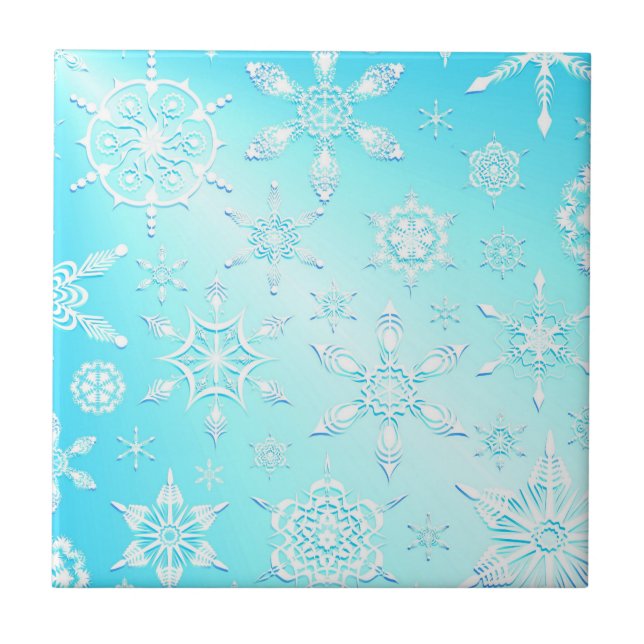Crystal Snöflingor Mönster Kakelplatta (Framsidan)